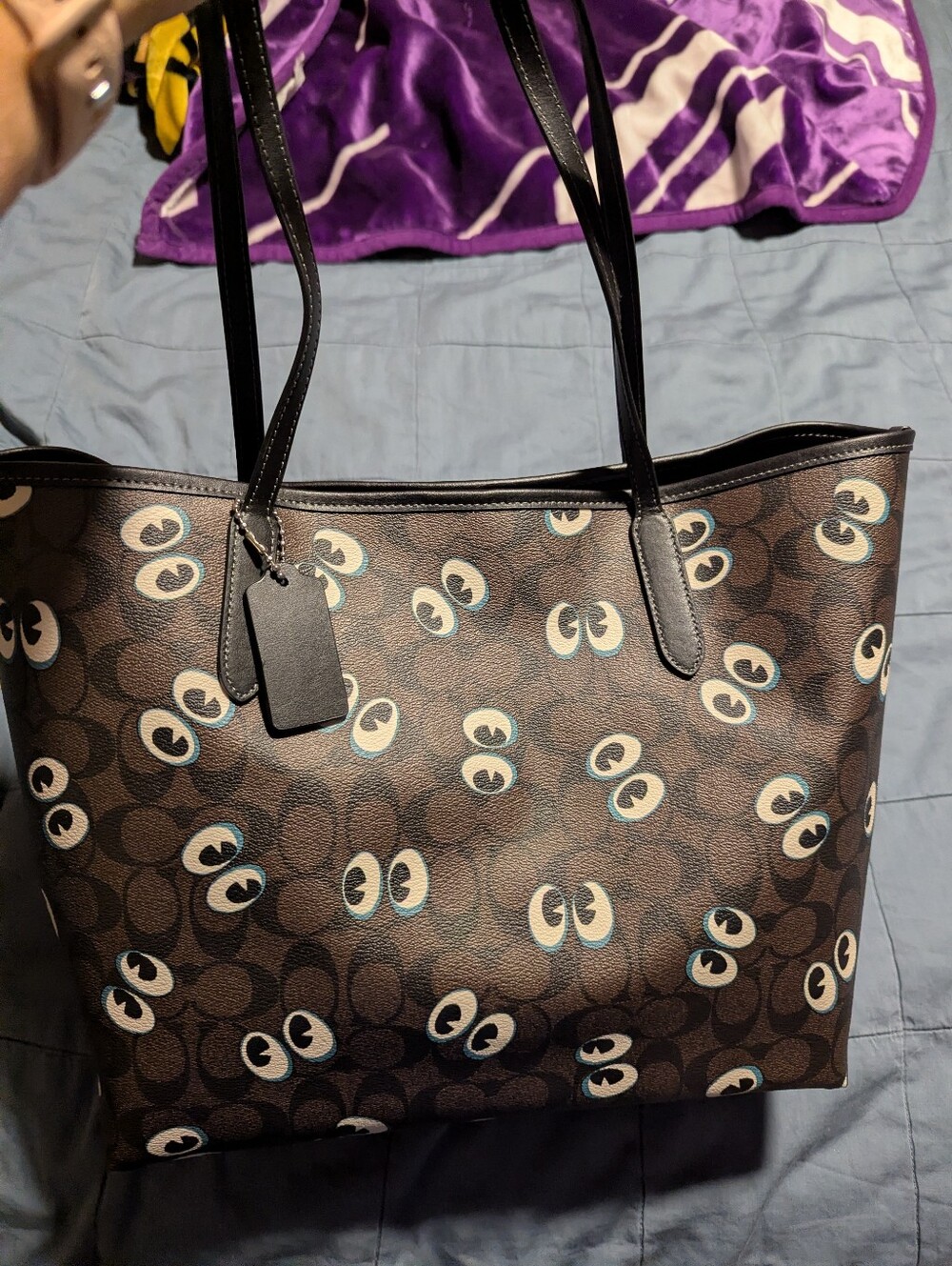 Stylish Black and Brown Coach Tote Bag Plus Card Case. Halloween Ready! - Picture 2 of 4